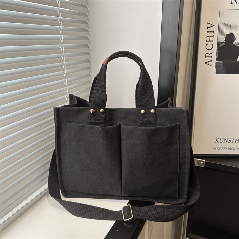 Fashion กระเป๋าแคนวาสใบใหญ่ กระเป๋าผ้า canvas มีหลายช่อง Can1