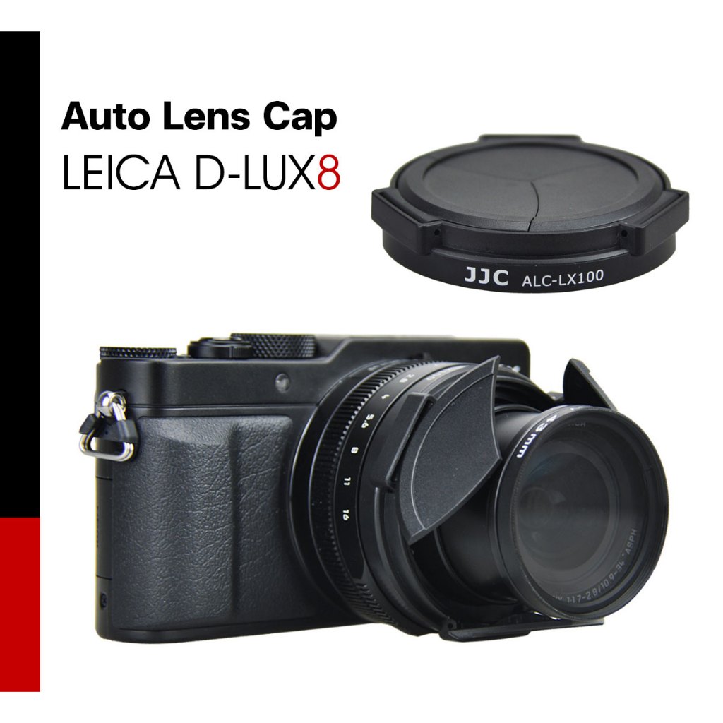 Auto Lens Cap Leica D-LUX8 JJC ALC-LX100 สีดำ ฝาปิดหน้าเลนส์อัตโนมัติ