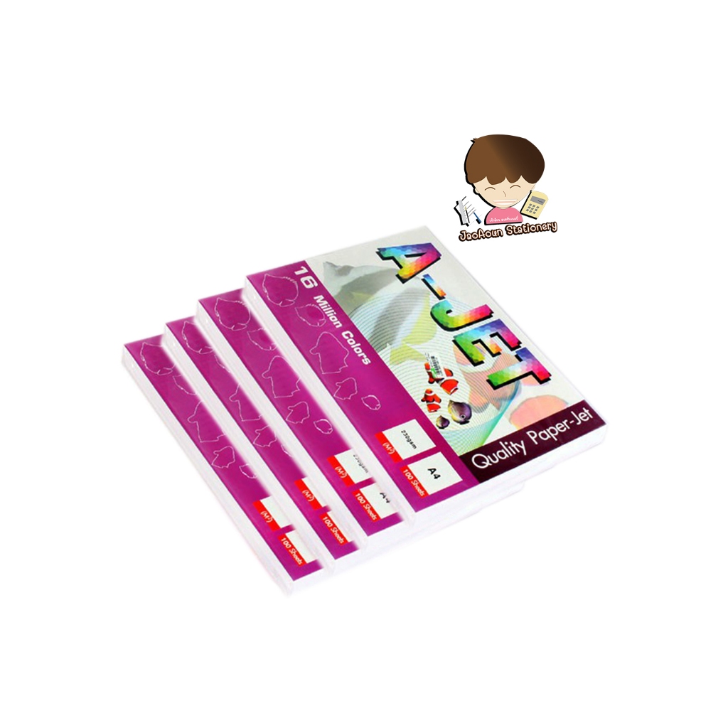 กระดาษโฟโต้ A-JET Photo Inkjet Glossy A4 130  160  180 230 GSM. (100/Pack)