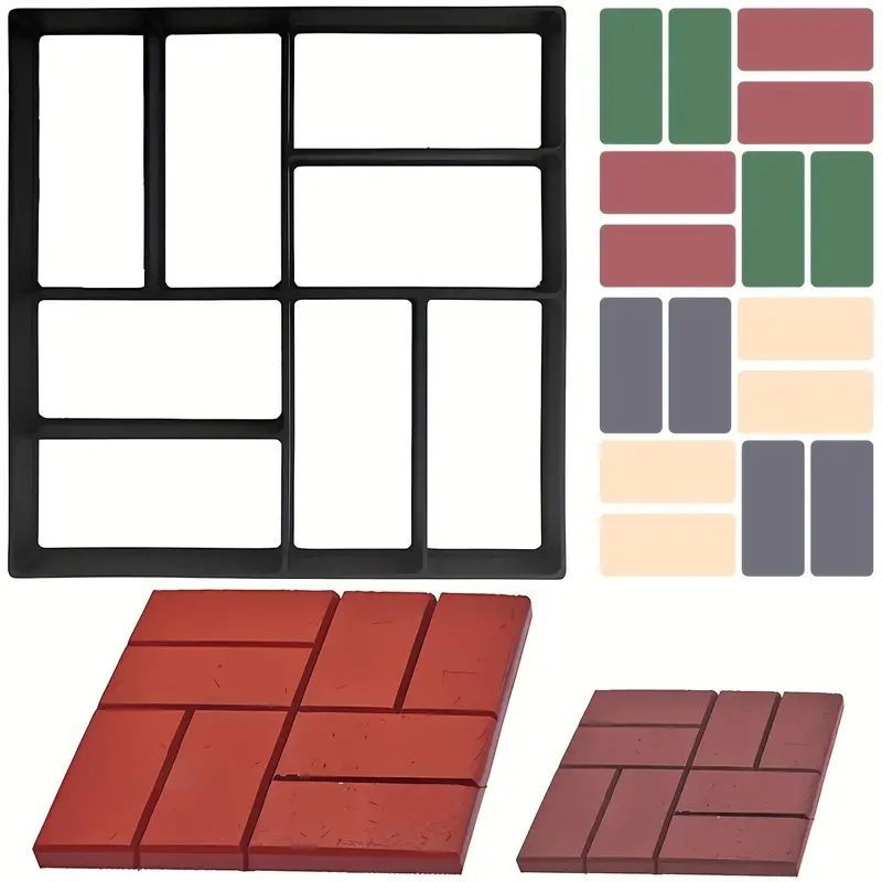 แบบพิมพ์เทปูน Concrete Mould, Pavement Concrete Mould, 40 x 40 x 4 cm Cement Mould for Garden DIY Pa