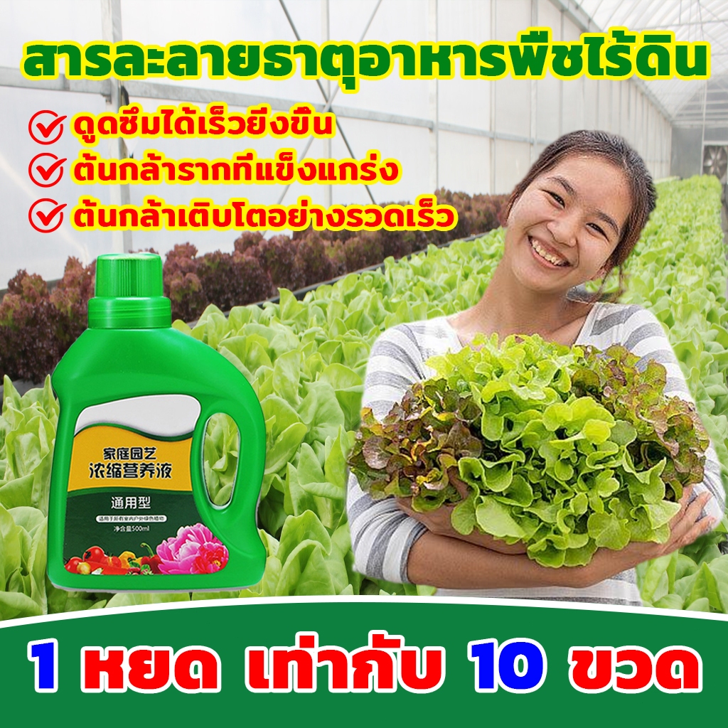สารละลายธาตุอาหารเข้มข้น งอกงาม สารปรุงดิน สารเพาะกล้าเพิ่มรากขาว บำรุงพืชทุกชนิด บำรุงราก บำรุงต้น บำรุงใบ เร่งดอก500ml