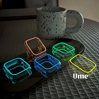 เคสเรืองแสง แข็ง PC เรืองแสง (ไม่มีหน้าจอ) 49 45 44 41 40 มม สําหรับ Apple Watch Series Ultra2 Ultra 9 8 7 SE 6 5 4 3 2