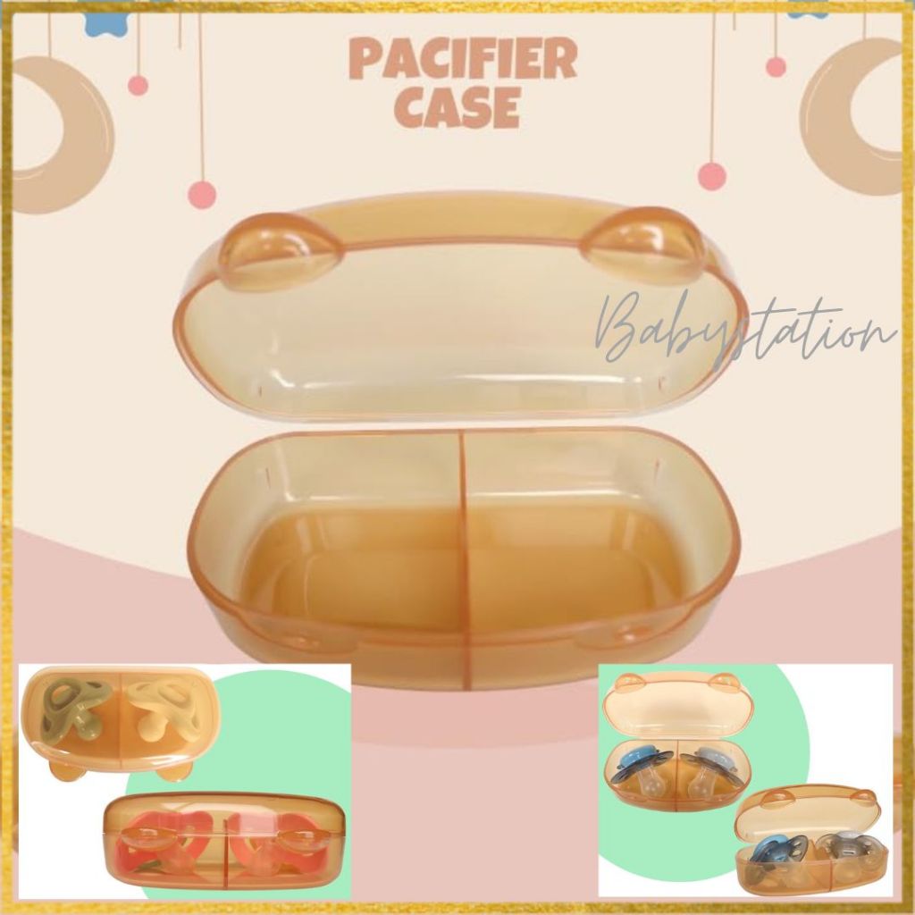 กล่องใส่จุกหลอกโปร่งใสแบบพกพา BPA free คอนเทนเนอร์สำหรับเดินทาง