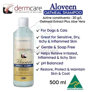 Aloveen Oatmeal Shampoo Conditioner แชมพู 250 ml 🔥Exp.2027 ครีมนวด 100 ml บำรุงขน อ่อนโยน สุนัข แมว