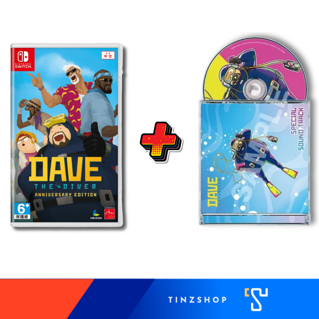 Tinzshop Nintendo Switch Game Dave Diver + CD Anniversary Edition Zone Asia / ปกจีน ซับภาษาอังกฤษ เก