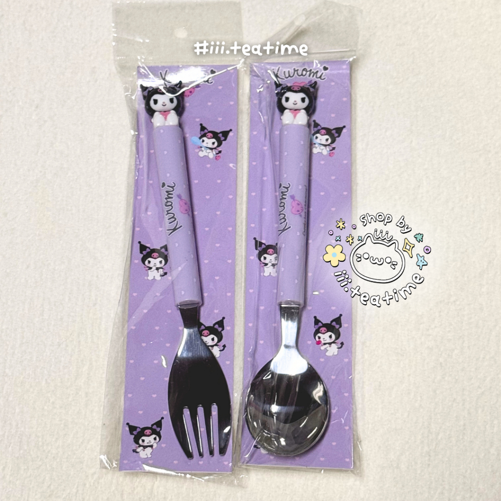 พร้อมส่ง ช้อนส้อมคุโรมิ Sanrio Kuromi