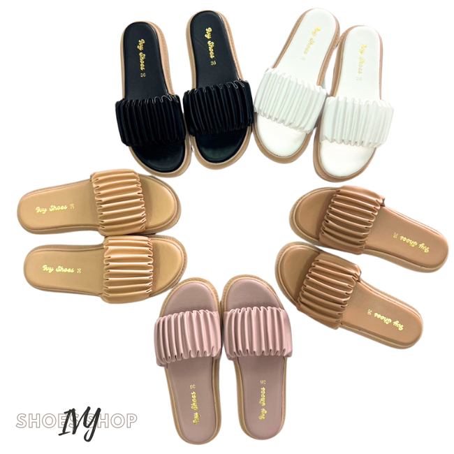 รองเท้าแฟชั่น IVY SHOES แบบสวม จีบย่น เสริมส้น งานสวยแบบน่ารักมากๆจ้า 💕