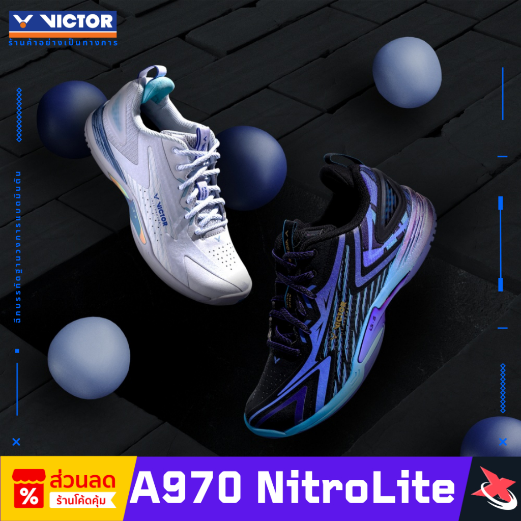 (ยอดนิยม)⚡ VICTOR A970 NitroLite 👟 รองเท้าแบดมินตัน ✨ รองรับแรงกระแทก 💥 ทนทานทุกการเคลื่อนไหว