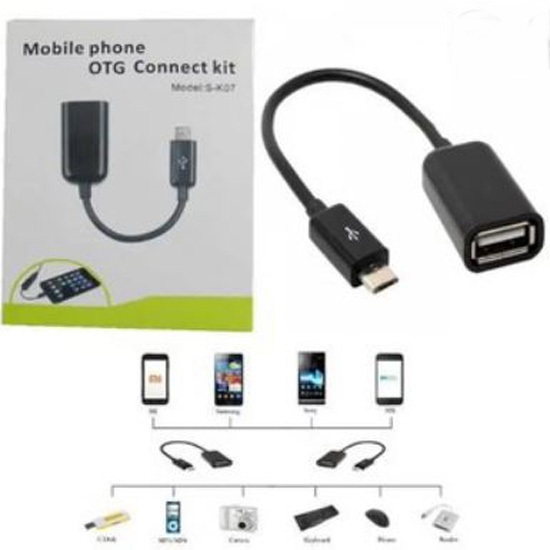 สายแปลง Micro to USB ตัวเมีย Micro USB OTG Cable (Blsck-White)