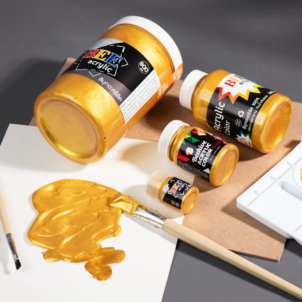 สีมุกอะคริลิค สีมุก สีอะคริลิค สีทอง อิมัลชั่น Beehive บีไฮฟ