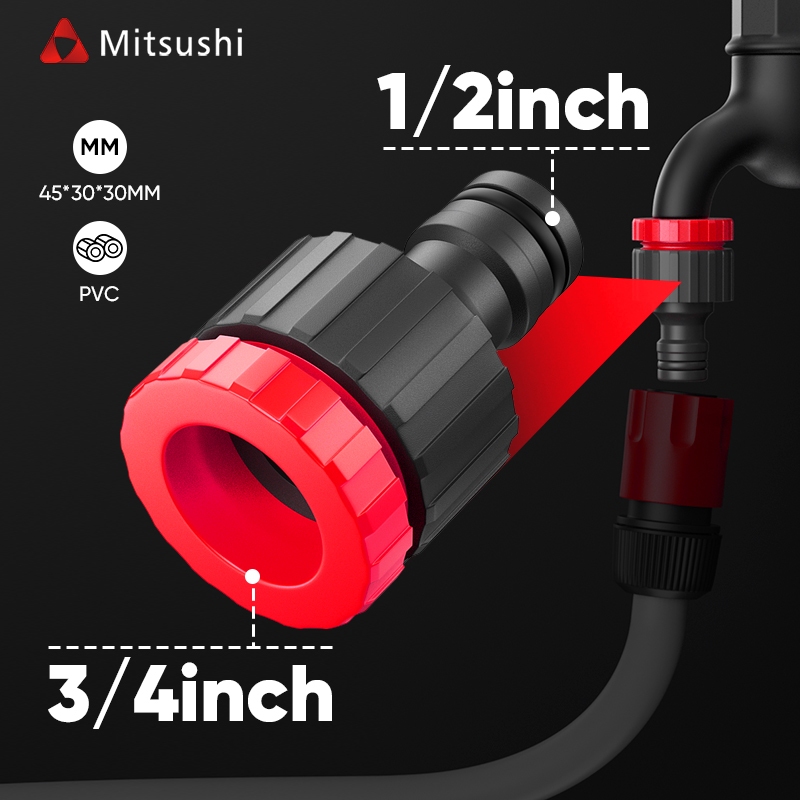 Mitsushi 1/2 “-3/4″ข้อต่อก๊อก สวมก๊อก แปลงก๊อกบ้าน  หัวต่อสายยาง ที่ต่อสายยาง ตัวเชื่อมต่อท่อน้ำ ราคา ถูกที่สุด ดีลบีเคเค แกลเลอรีภาพที่ 3