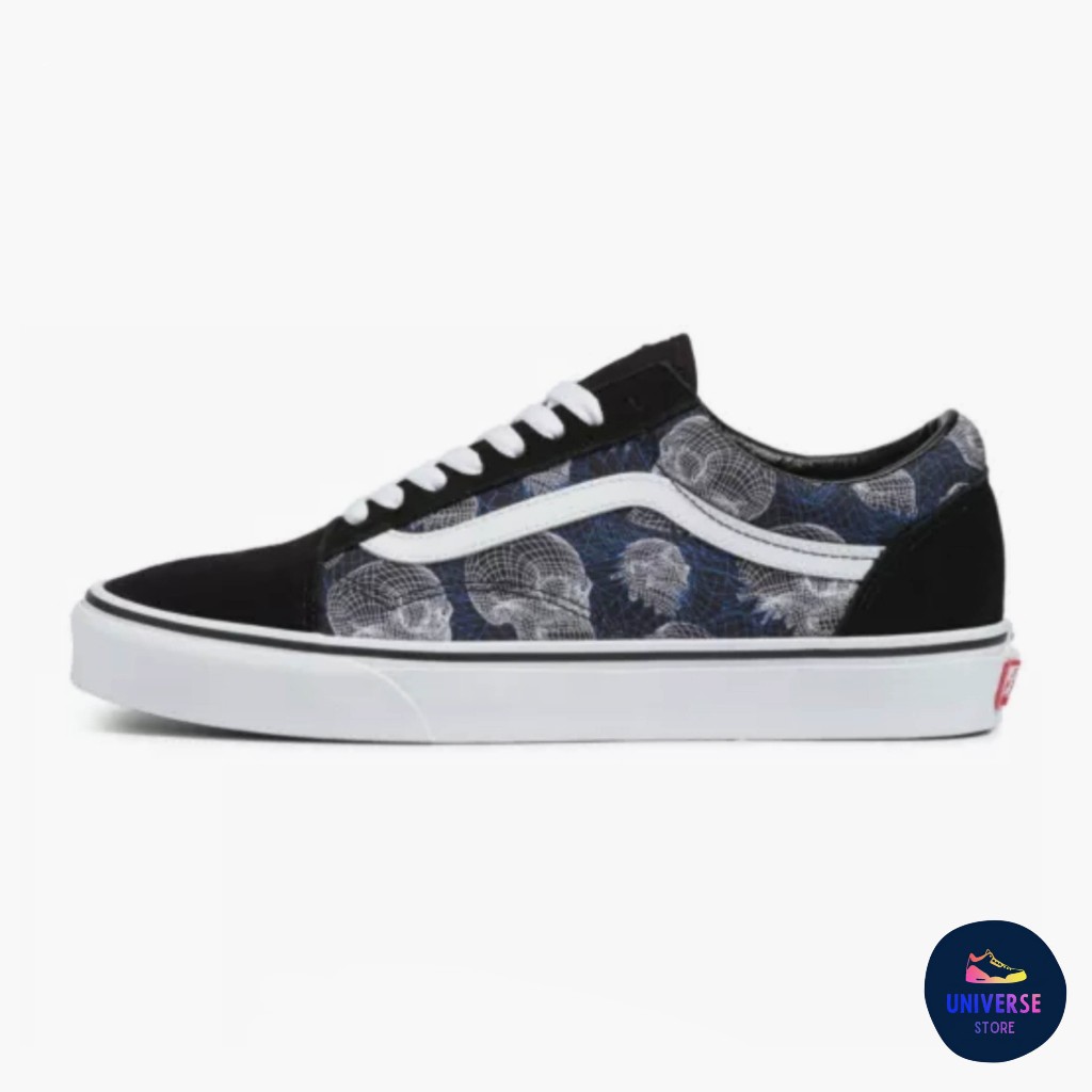 [ของแท้ ส่งไว จากไทย] VANS OLD SKOOL - WIREFRAME SKULLS BLACK/TRUE WHITE