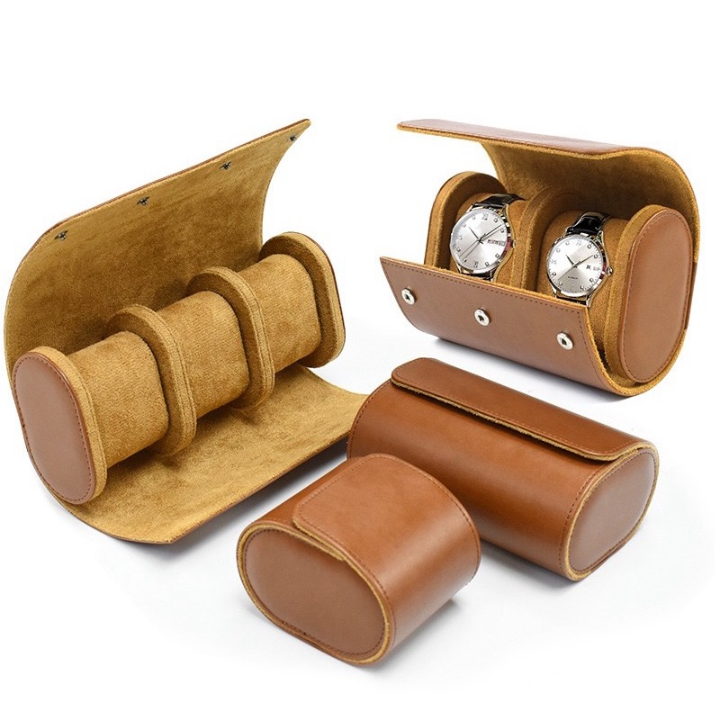 กล่องใส่นาฬิกาพกพา ขนาด 1 2 3 เรือน หนัง PU สไตล์วินเทจ กล่องนาฬิกา  กล่องของขวัญ Watch Box