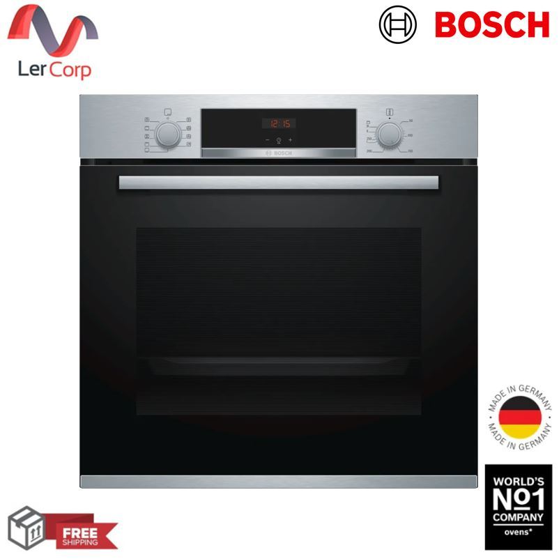 (BOSCH) เตาอบ Series 4 แบบติดตั้งฝัง 60 x 60 cm Stainless steel รุ่น HBA534ES0A