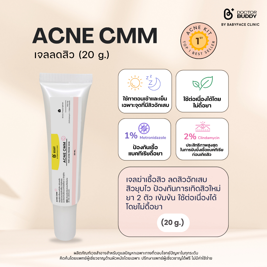 ACNE CMM เจลแต้มสิว ลดสิวอักเสบ Doctor Buddy ขนาด 20g