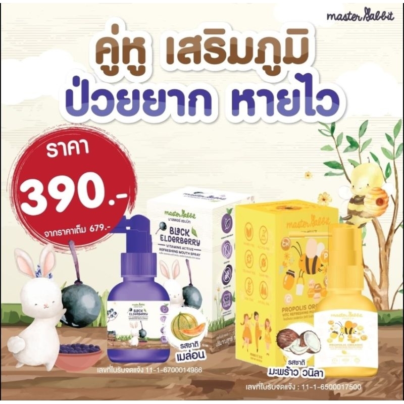 Master Rabbit วิตามิน Black Elderberry แบบ Spray