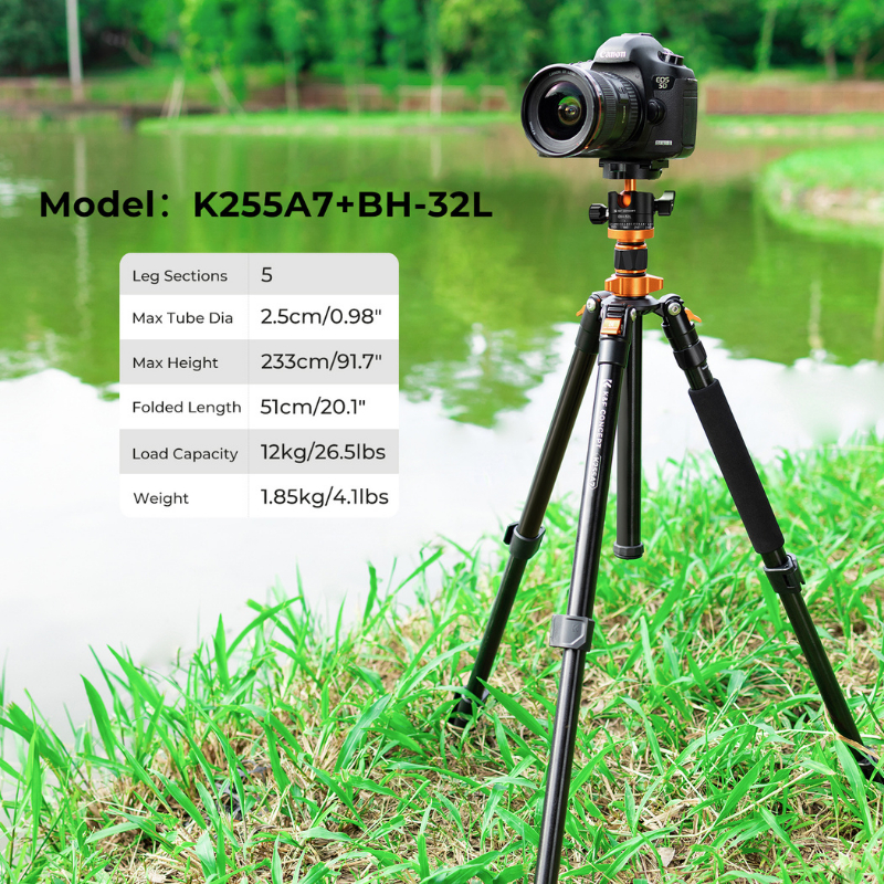 ขาตั้งกล้อง K&F K255A7+BH-32L K-Series Monopod 2.33m (KF09.145)