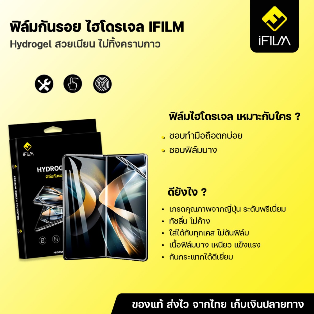 iFILM ฟิล์มกันรอย ไฮโดรเจล Samsung Z Fold 6 Filp 6 Fold 5 Filp 5 Fold 4 Filp 4 ฟิล์ม ใส หน้า หลัง ฟิล์มกล้อง ฟิล์มรอบตัว
