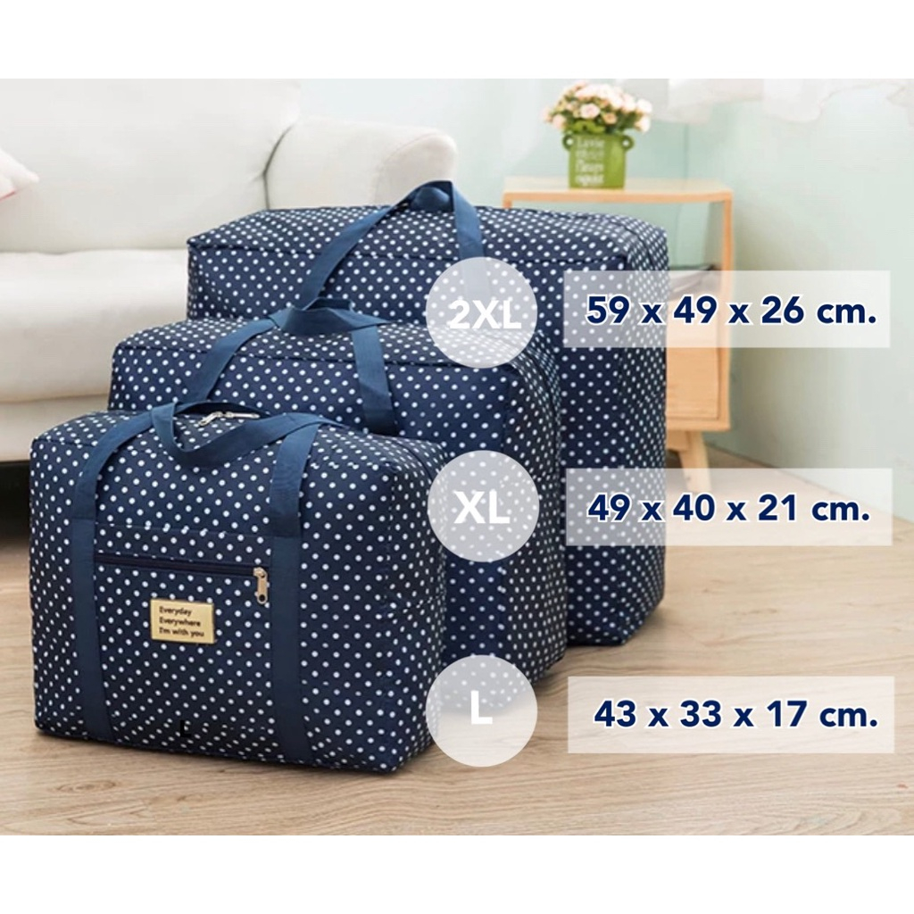 ผ้าหนามาก ยกเซ็ต 3 ชิ้น 3 ขนาด กระเป๋าหิ้ว/ถุงเก็บผ้านวม Size L / XL/ 2XL กันฝุ่น ใบใหญ่ จุได้เยอะ