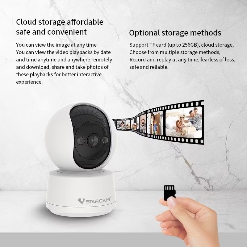 Vstarcam C994 ใหม่ล่าสุด (รองรับ WiFi 5G) กล้องวงจรปิดไร้สาย Indoor ความละเอียด 2MP มีระบบ AI+