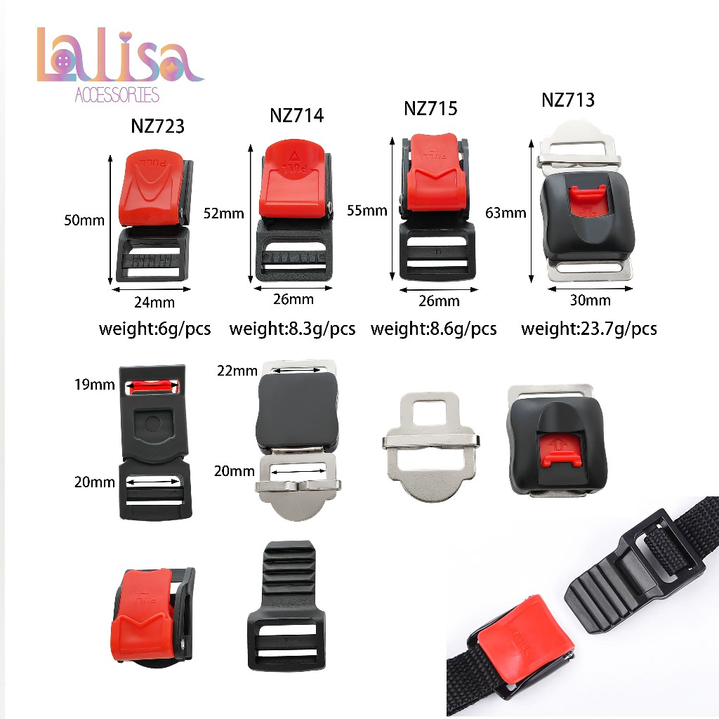 กิ๊บล็อค อะไหล่หมวกกันน็อค หัวเข็มขัด หัวเข็มขัดสายรัดคาง Plastic Buckle (D-3-C,NZ)