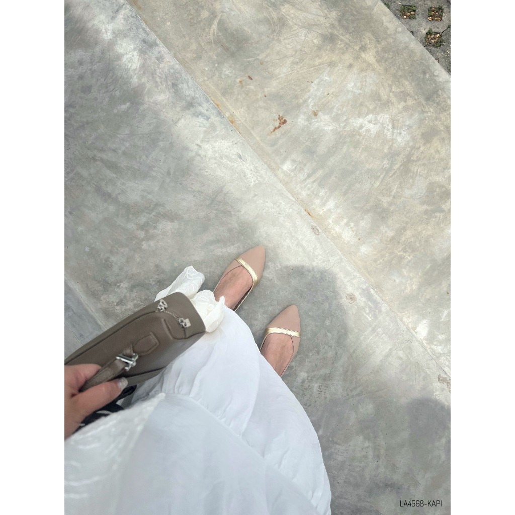 HaloBangkok รองเท้า Flat Shoes หนัง PU Leather รุ่น LA4568