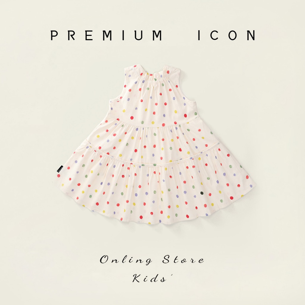 Hania kids พร้อมส่ง ชุดเดรสกระโปรงแขนสั่น ลายจุด สไตล์เกาหลี ชุดเดรสสำหรับเด็ก พร้อมส่งในไทย-K4125071