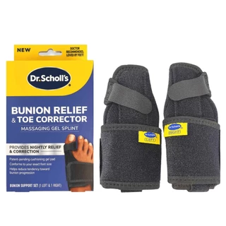 แผ่นเจลแบบปรับได้ สำหรับผู้ที่มีภาวะนิ้วหัวแม่เท้าเอียง Dr.Scholl's Bunion Relief and Toe Corrector Massaging Gel Splint