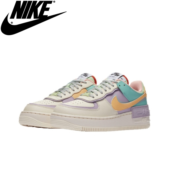 รองเท้าผ้าใบ  Nike Air Force 1 Shadow รองเท้าผู้หญิง White purple【ของแท้ 100%】