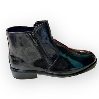 CHEN DIAMOND รองเท้าหนังแก้ว รองเท้าฮาฟแบบมีซิป เย็บพื้น รุ่…