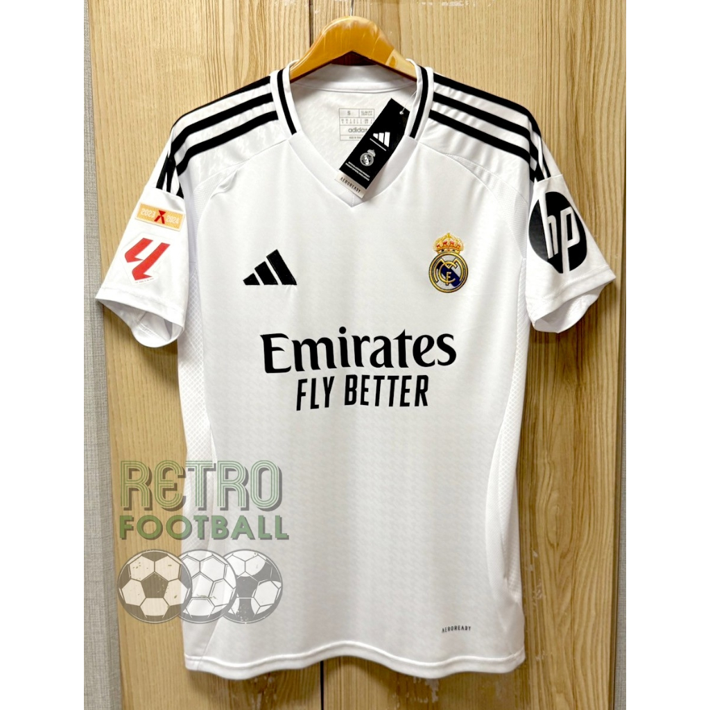 เสื้อฟุตบอลทีม เรอัล มาดริด 3A เกรดแฟนบอล Home ชุดเหย้า ปี 2024/25 ฟลูออฟชั่น LALIGA ชื่อเบอร์นักเตะ ครบทุกคน