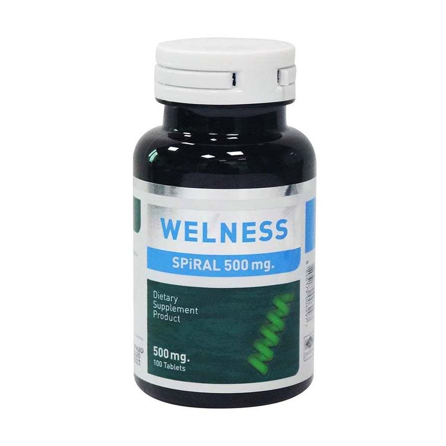 Welness Spiral (100 เม็ด) อาหารเสริมสาหร่ายสกัด เวลเนส สไปรอล สไปรูลิน่า สาหร่ายเกลียวทอง spirulina