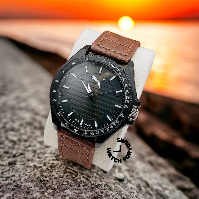นาฬิกาข้อมือผู้ชาย สายหนัง วินเทจ หน้าปัด 40 mm งานปั้มทุกจุด