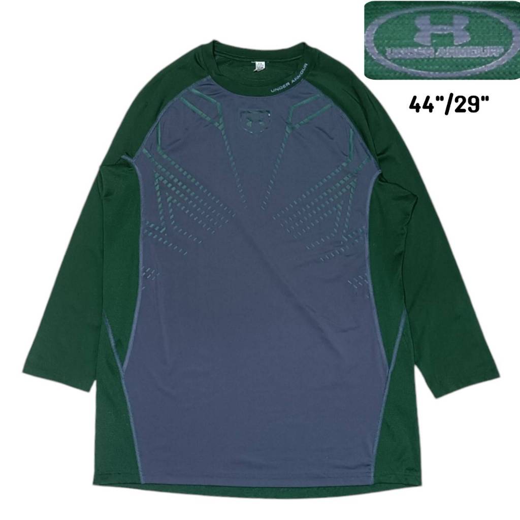 UNDER ARMOUR Long Sleeve Shirt  เสื้อแขนยาว  ผ้ากีฬา  อันเดอร์ อาร์เมอร์ สีเขียว  มือสอง สภาพดี