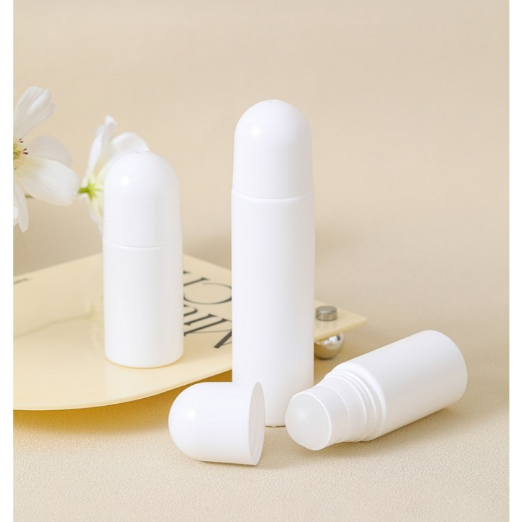 พร้อมส่ง ! ขวดลูกกลิ้งเปล่าสีขาวทึบ ขวดโรลออนเปล่า Roll on สามารถเติมได้เอง มีให้เลือก 2 ขนาด