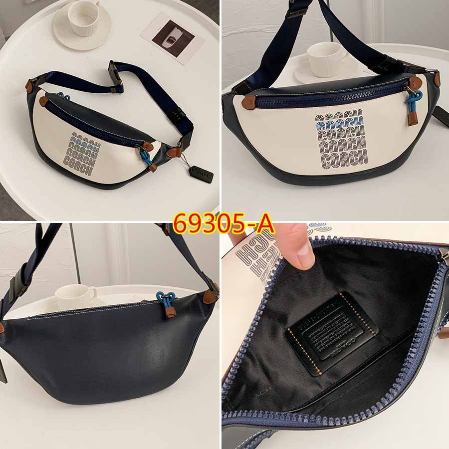 พร้อมส่ง🔥 Outlet ปลอดภาษี กระเป๋าผู้ชาย coac h แท้ กระเป๋าคาดเอวผู้ชาย F78777 Crossbody Bag