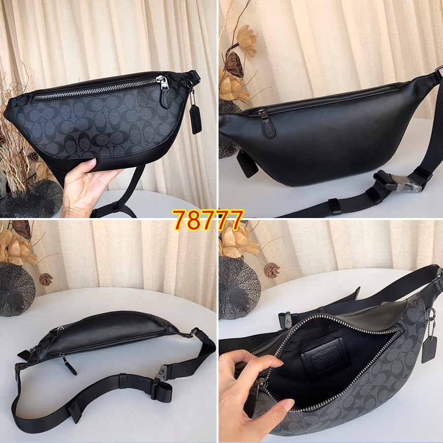 พร้อมส่ง🔥 Outlet ปลอดภาษี กระเป๋าผู้ชาย coac h แท้ กระเป๋าคาดเอวผู้ชาย F78777 Crossbody Bag