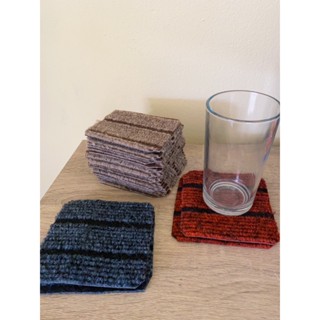 Q house รองแก้วน้ำ 10 แผ่น (คละสีให้) ผ้ารองแก้วซับน้ำ แผ่นร…