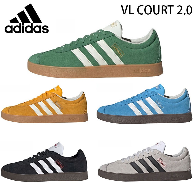 【ของแท้ 100%】Adidas VL COURT 2.0 รองเท้าผู้หญิง คู่รัก รองเท้าฝึกหัด รองเท้าไม้ รองเท้าลำลอง