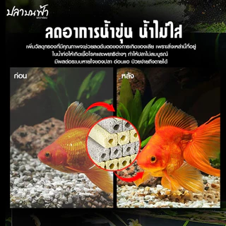 C-BAR ซีบาร์ วัสดุกรองตู้ปลา บ่อปลา ลดของเสียในน้ำทำให้น้ำใสขึ้น มีค่า pH เป็นกลาง แบคทีเรียเติบโตได้ดี
