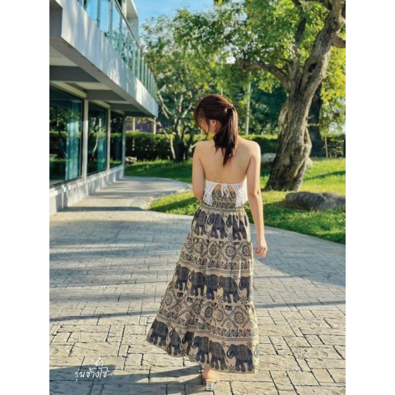 กระโปรงมาตาลดา กระโปรงเอวยางยืด กระโปรงโบฮีเมียน กระโปรงลายช้าง ขายปลีก-ส่ง ทั่วไทย