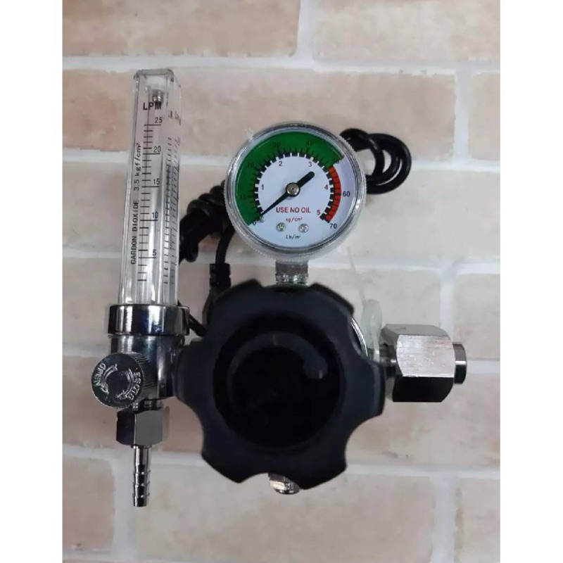 KOVET เกจ์ CO2 รุ่นKV194CR ใช้ปรับความดันและอัตราการไหลของแก๊ส CO2 เกลียวเป็นเกลียวในขนาดมาตรฐานตามถ