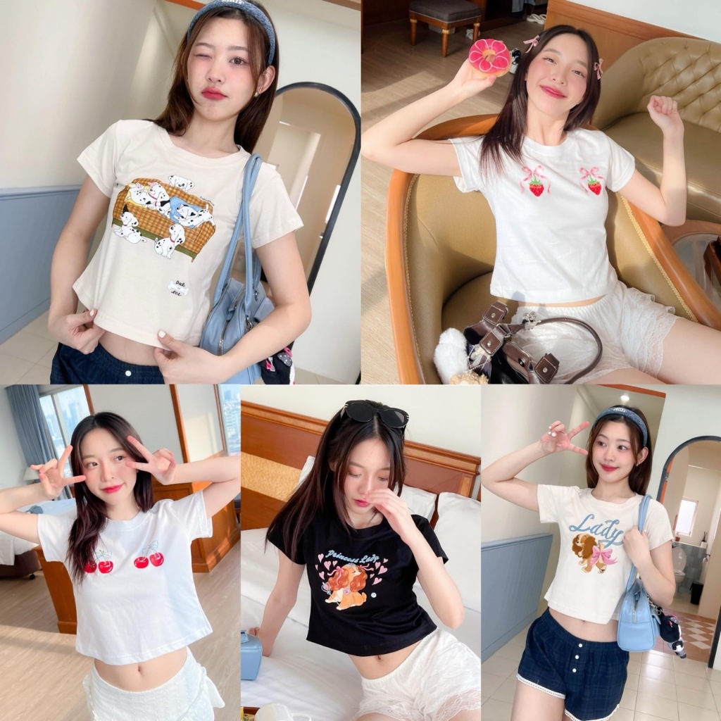 พร้อมส่ง รวมเสื้อ 𝐛𝐚𝐛𝐲 𝐭𝐞𝐞 เสื้อยืด เบบี้ที cotton อก34"
