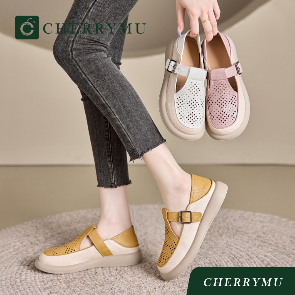 CHERRYMU รุ่น CM153 รองเท้าหนังแท้หนังนิ่ม รุ่นใหม่