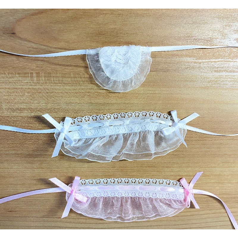 ที่คาดผมตุ๊กตา10cm โทนขาวชมพู แต่งระบายลูกไม้โบว์ สไตล์โลลิต้า lolita วินเทจ ยุโรป
