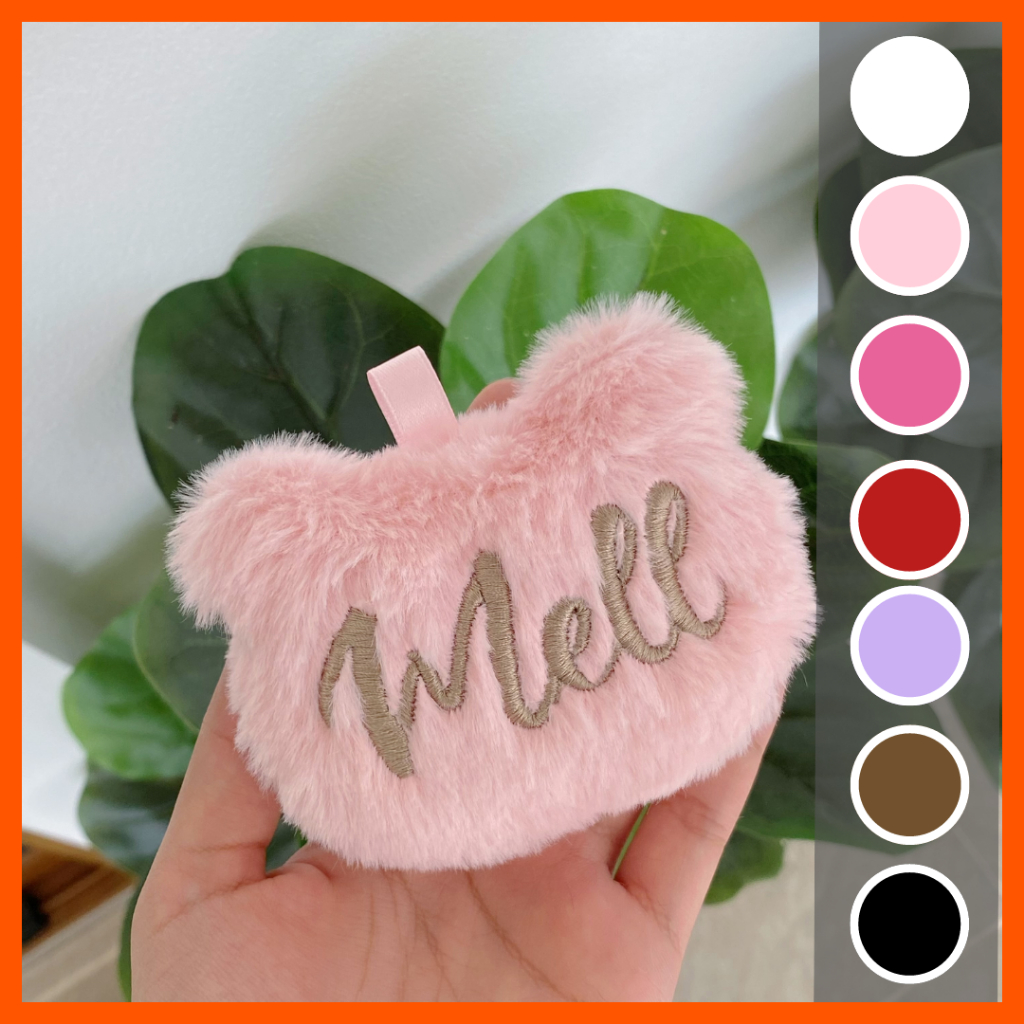 ราคาส่ง 10 ชิ้นขึ้นไป M พวงกุญแจปักชื่อรูปหมี ไซส์กลาง Embroidery Key Ring