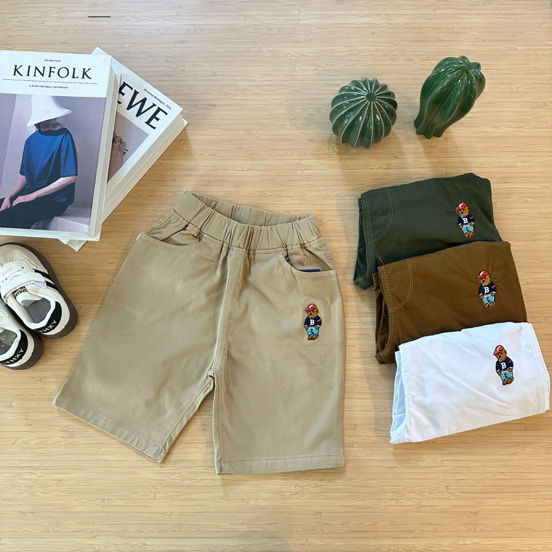 กางเกงเด็กขาสั้น งานปักโปโลหมี POLO กางเกงเด็กผู้ชาย เนื้อผ้าดีมาก สีไม่ตก สีสด ซักผ้าไม่หด เนื้อผ้าใส่สบาย อายุ 2-14 ปี