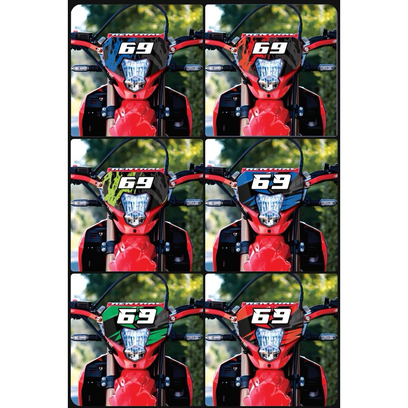 สติกเกอร์หน้ากาก Honda CRF300L CRF-300L เลือกเลข เลือกสี สั่งทำได้ครับ