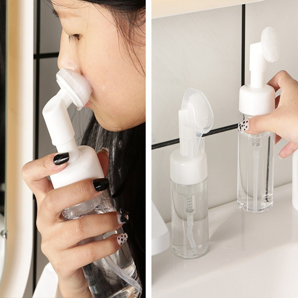 ขวดปั๊มโฟมหัวแปรงซิลิโคน สําหรับทําความสะอาดผิวหน้า พกพาง่าย สะดวก่อการใช้งาน - รูปที่ 3