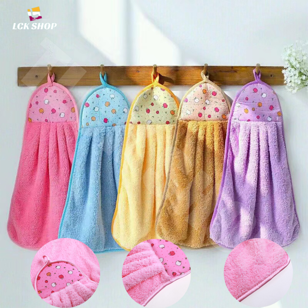 LCK SHOP พร้อมส่ง ผ้าเช็ดมือแบบแขวนซับน้ำได้ดี ผ้าเช็ดโต๊ะ ผ้าเช็ดทำความสะอาด